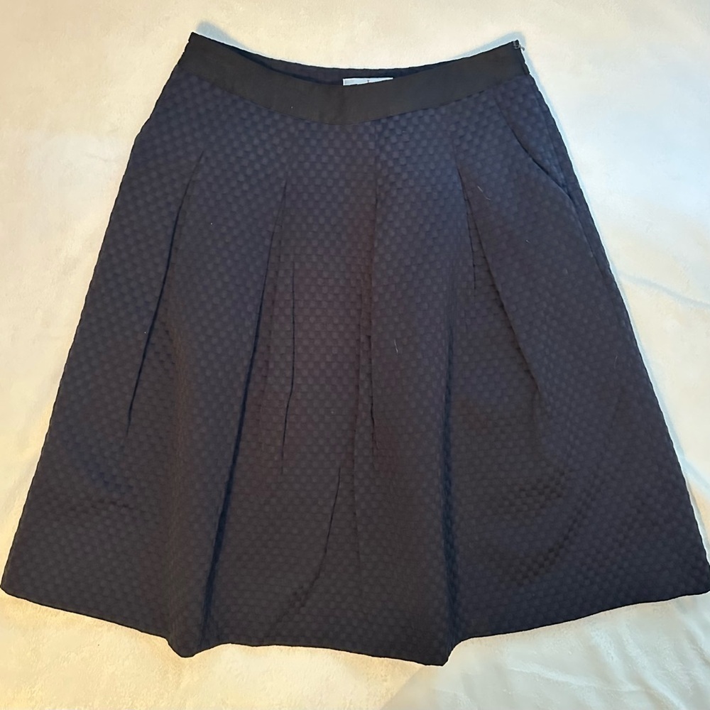 Jasper Conran Women's A-line Textured Knee Length Flare Skirt 4 Navy Blue